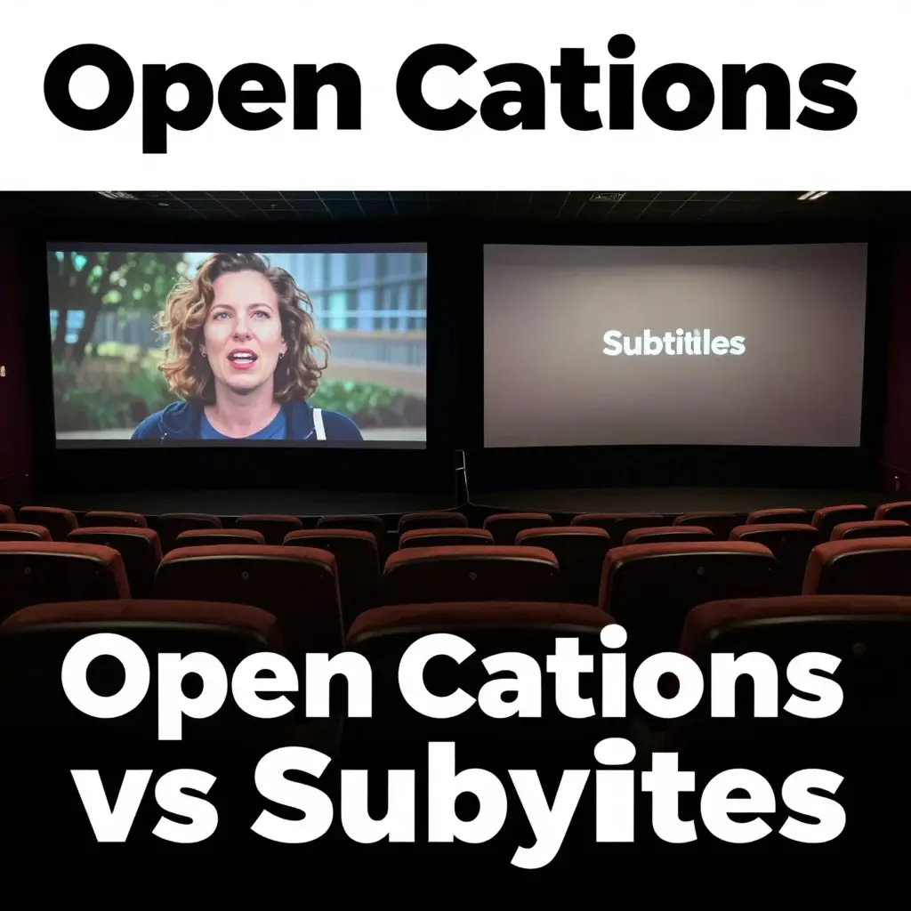 what does open caption mean at the movies